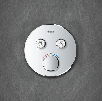 Ornament rotund smart Grohe control termostatat 2 valve crom