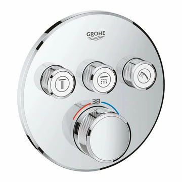 Ornament rotund smart Grohe control termostatat 3 valve crom