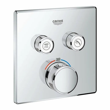 Ornament patrat smart Grohe control termostatat 2 valve crom