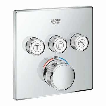 Ornament patrat smart Grohe control termostatat 3 valve crom