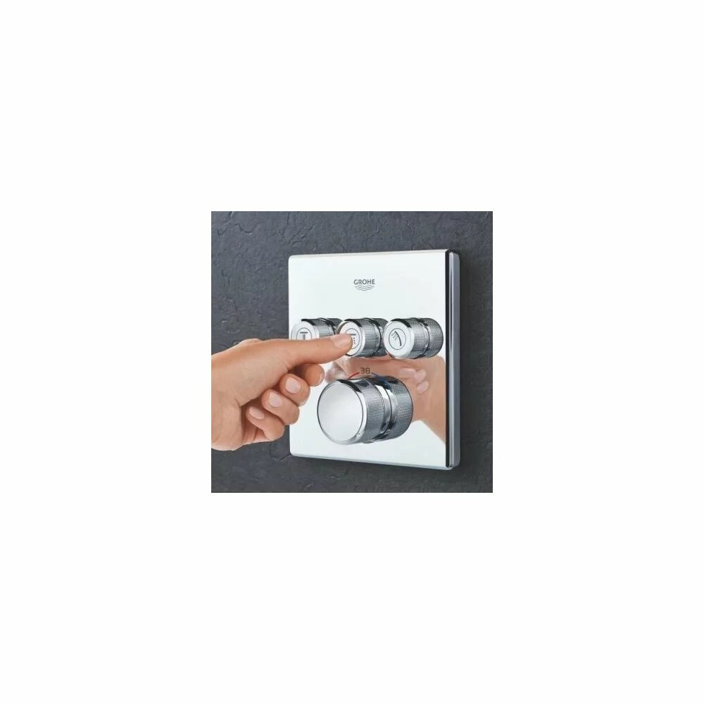 Ornament patrat Grohe Smart Control termostatat 3 valve crom, necesita corp ingropat
