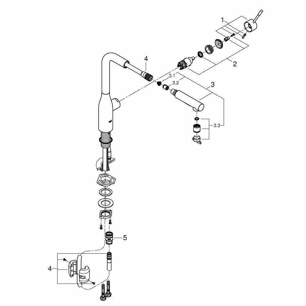 Baterie bucatarie Grohe Essence pipa extractibila nou