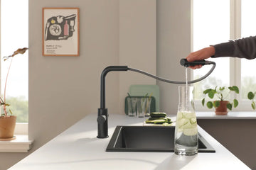 Baterie bucatarie minta Grohe blue pure, cu posibilitate de conectare la filtru, phantom black