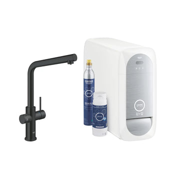 Baterie bucatarie Grohe blue home tip l starter kit new black velvet, crom lucios