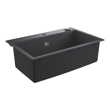 Chiuveta Grohe bucatarie compozit 80-C 78X51, cu 1 cuva, montaj pe blat, granit-black