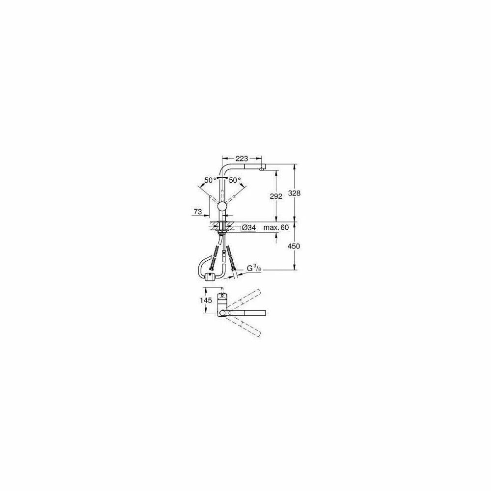Baterie bucatarie Grohe Minta crom tip l