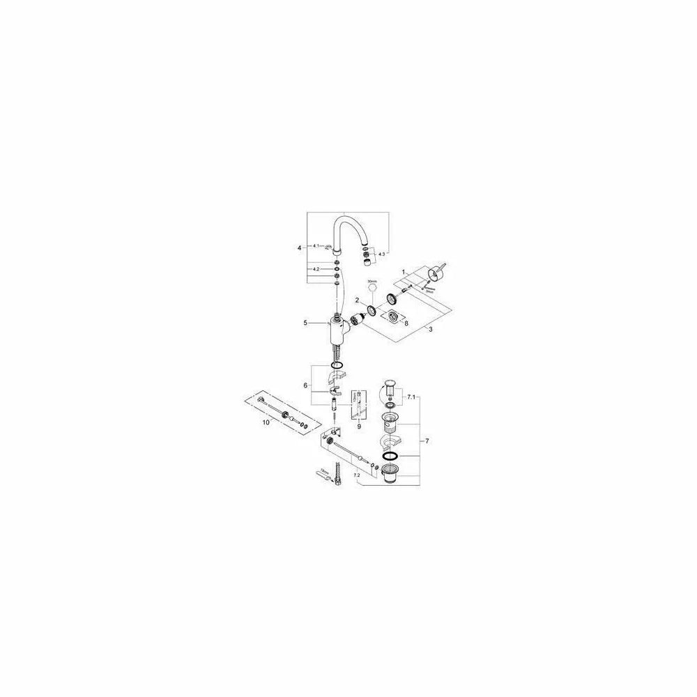 Baterie lavoar Grohe Eurosmart cosmopolitan L-Size nou, crom lucios