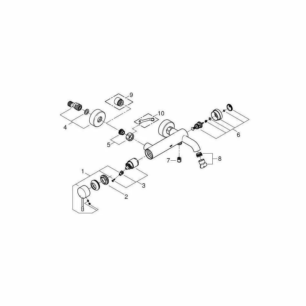 Baterie cada Grohe Essence New otel