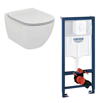 Set rapid Grohe sl 3 in 1 cu clapeta skate air alba si suruburi