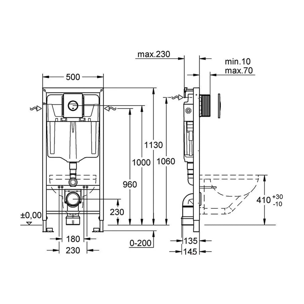 Set Grohe Rapid Sl 4 in 1 cu clapeta arena cosmo, suruburi si izolatie fonica