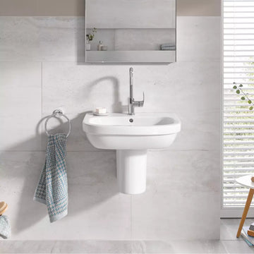 Lavoar euro Grohe ceramic 60 montaj pe blat, albastru si alb lucios