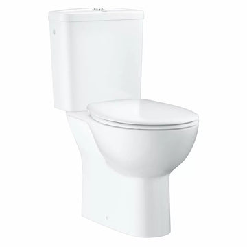Set vas WC bau Grohe ceramic evacuare laterala cu rezervor alimentare laterala si capac soft-close, alb lucios