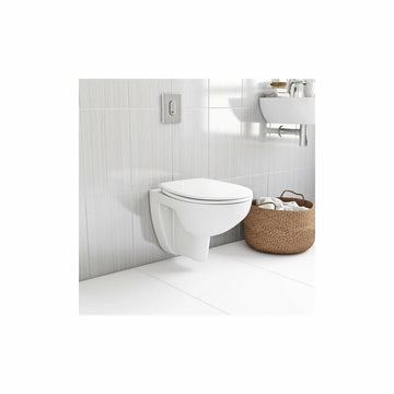 Set vas WC bau Grohe ceramic suspendat rimless cu capac soft-close, alb lucios