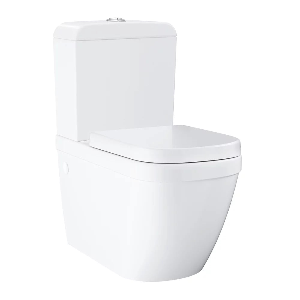 Set vas WC Grohe Euro Ceramic btw rimless triple vortex rezervor 3/5L cu capac soft-close, alb lucios