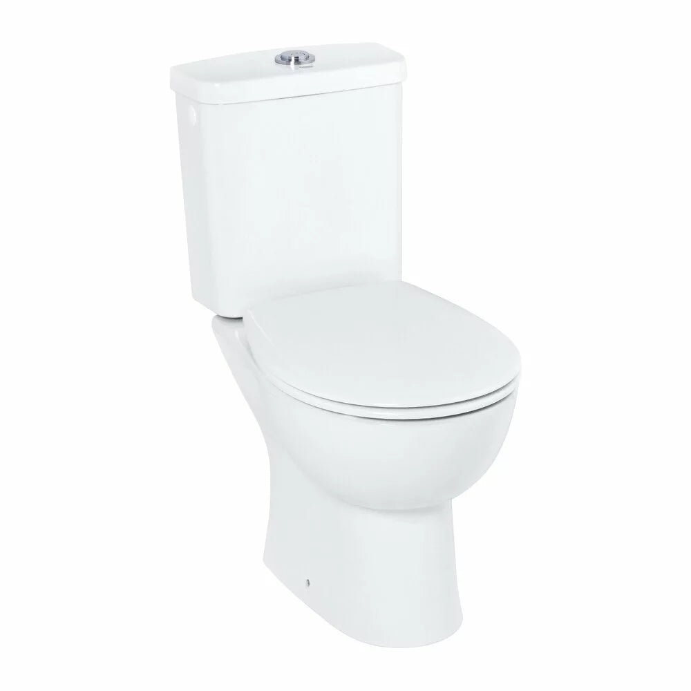 Set vas WC Grohe Bau Ceramic rimless evacuare laterala cu rezervor alimentare laterala si capac soft-close, inchidere lenta