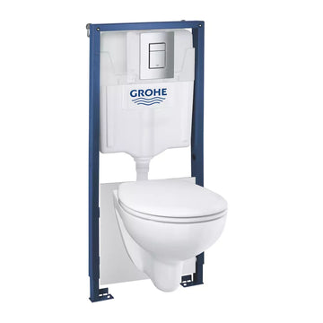 Set solido Grohe 4 in 1 bau ceramic WC soft close, skate cosmopolitan crom, suruburi si izolare fonica
