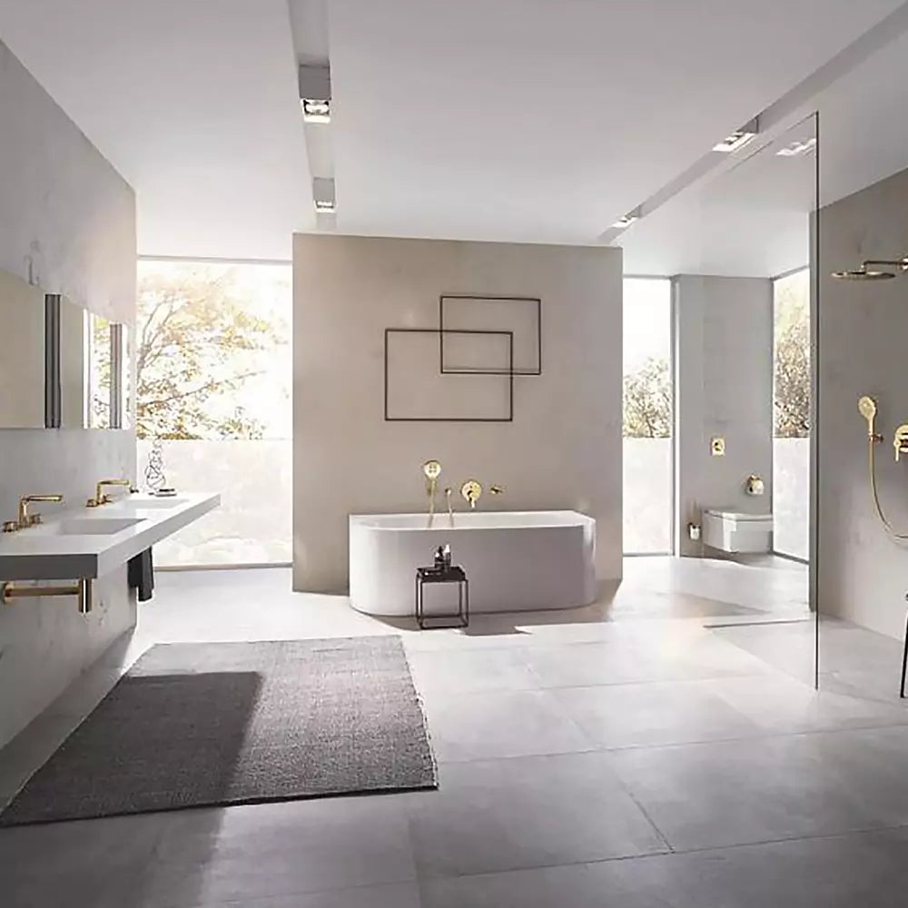 Suport hartie igienica cu aparatoare Grohe Essentials nou brushed cool sunrise, auriu