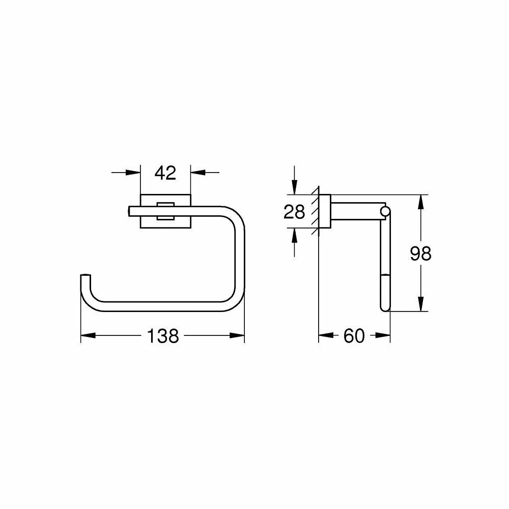 Suport hartie igienica fara aparatoare Grohe Essentials Cube new, auriu