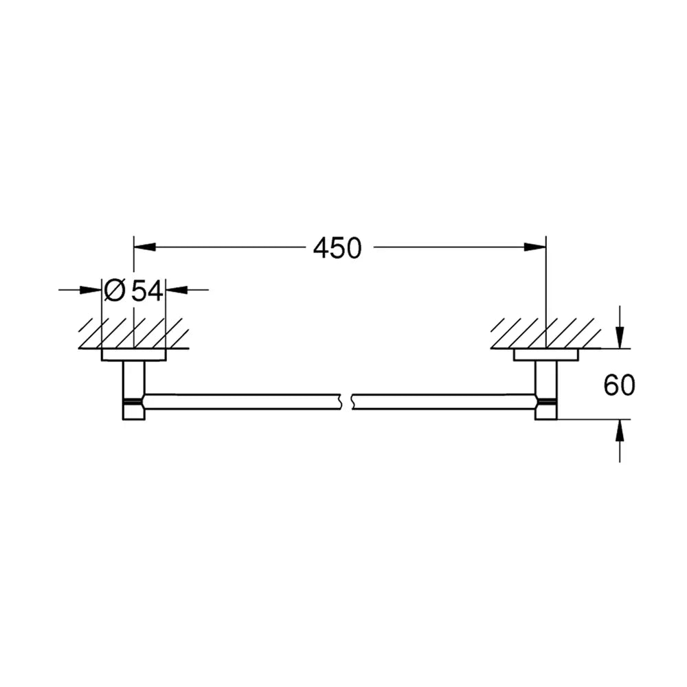 Suport prosop bara Grohe Essentials new 450 mm cool sunrise, auriu lucios