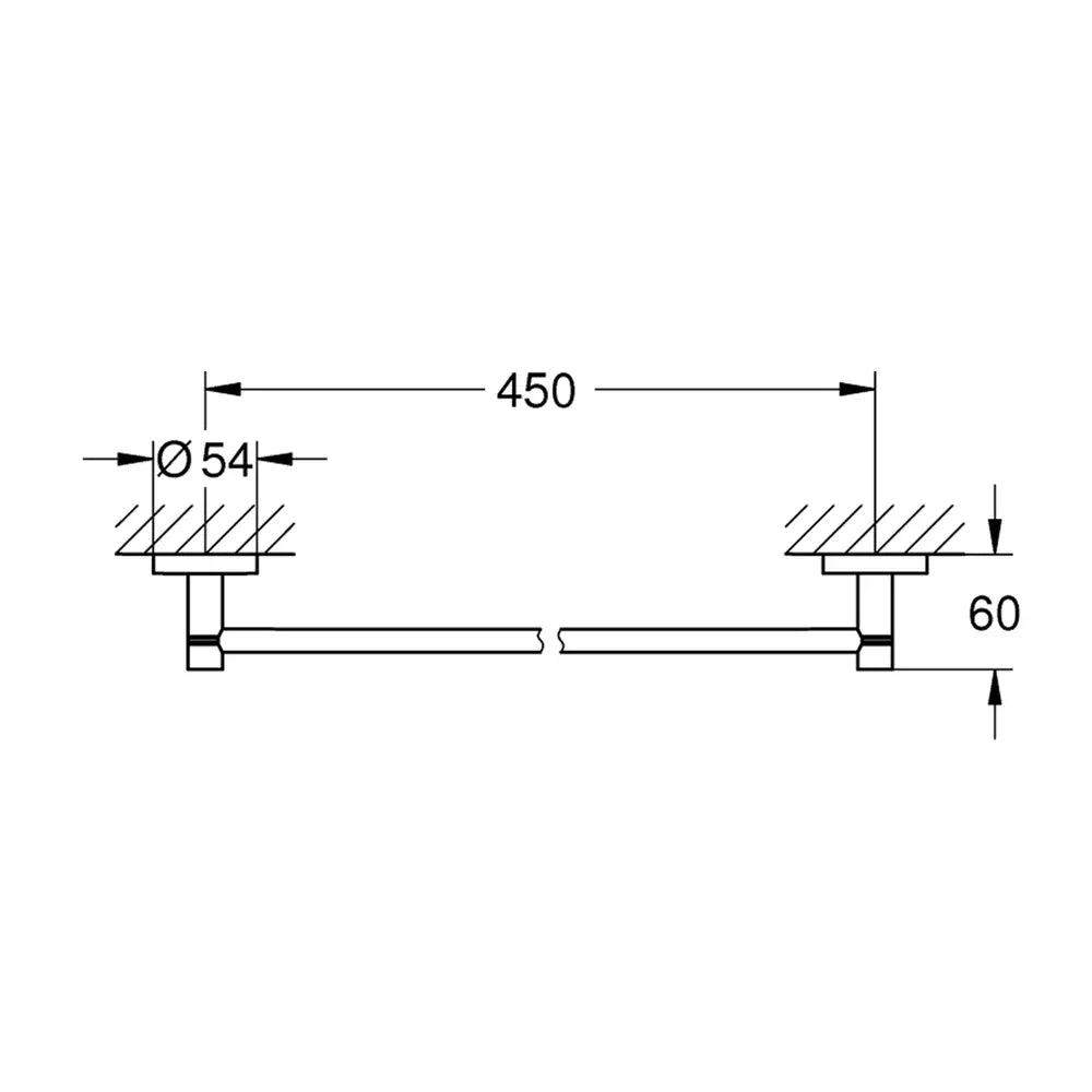 Suport prosop bara Grohe Essentials new 450 mm brushed cool sunrise, auriu lucios