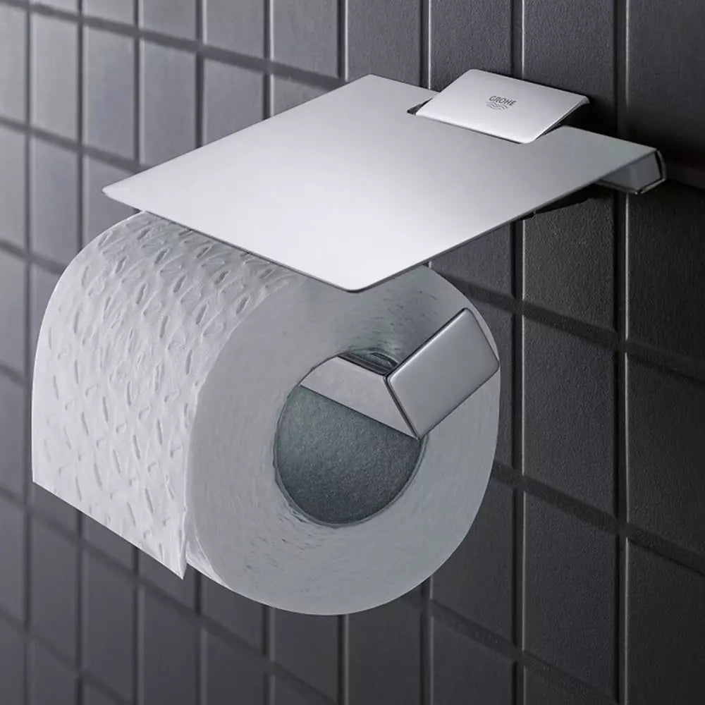 Suport hartie cu aparatoare igienica Grohe Selection Cube crom lucios