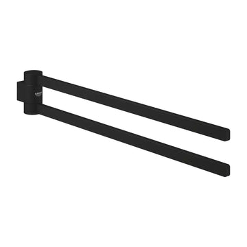 Suport prosop 2 brate selection Grohe phantom black, crom lucios