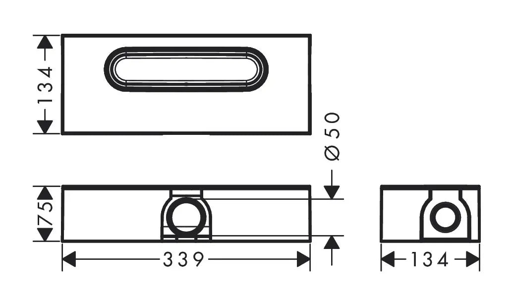 Set instalare rigola dus raindrain flex Hansgrohe Ubox universal standard, DN50