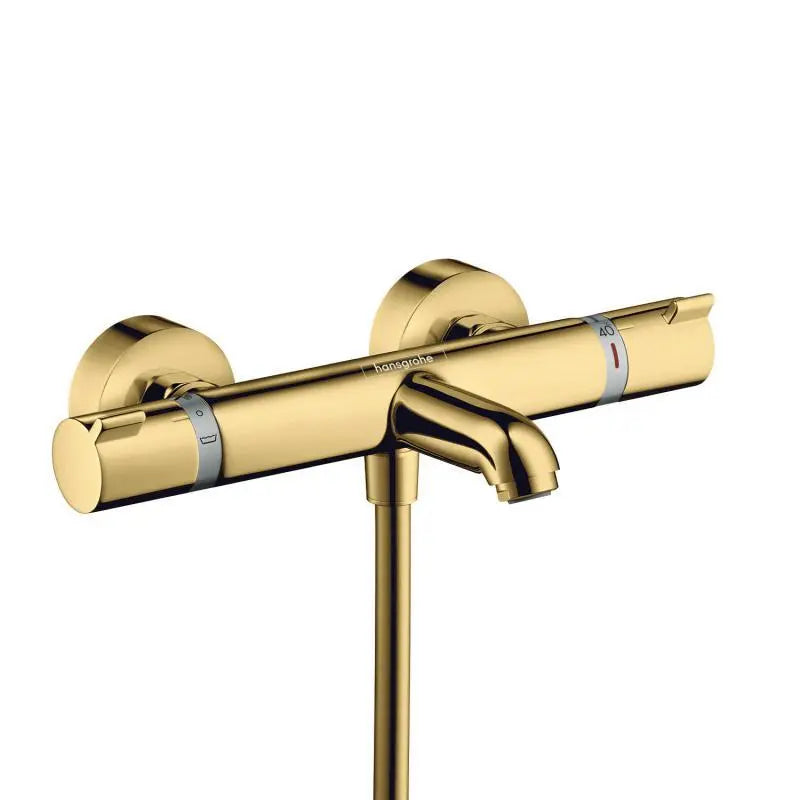 Baterie cada termostatica ecostat Hansgrohe Comfort polished gold optic, negru mat