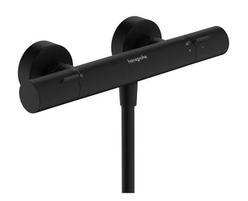 Baterie dus termostatica ecostat fine, Hansgrohe negru mat