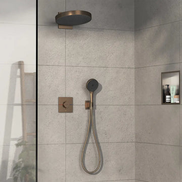 Ornament shower Hansgrohe select comfort e termostatic, 2 functii, brushed bronze