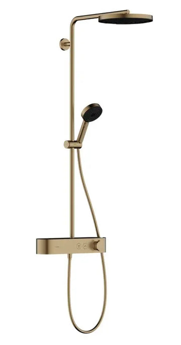 Sistem dus pulsify Hansgrohe 260 1 jet ecosmart, cu shower tablet select 400, brushed bronze