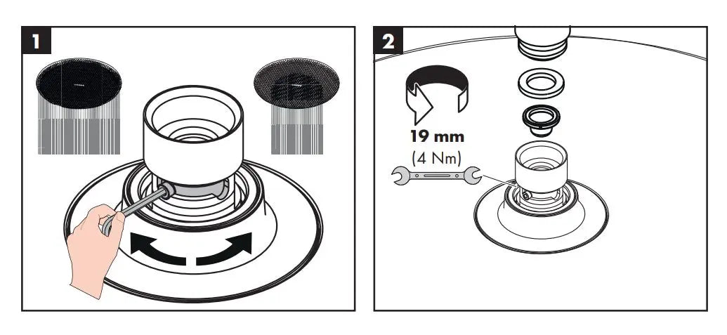 Sistem dus raindance Hansgrohe Alive q design 210/340, incastrat, 1 jet, termostatat, negru mat