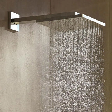 Cap dus raindance Hansgrohe e 300 air 1 jet, 300X300MM, cu prindere pe perete cu brat 390MM, crom