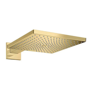 Cap dus raindance Hansgrohe e 300 air 1 jet, 300X300MM, cu prindere pe perete cu brat 390MM, polished gold optic