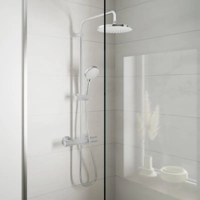 Sistem dus termostatic Hansgrohe Vernis Blend 200, 1 jet, crom, termostatata