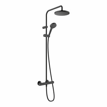 Sistem dus vernis Hansgrohe blend 200, 1 jet termostatic, negru mat