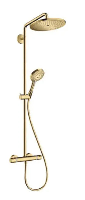 Sistem dus croma Hansgrohe select s 280 1 jet termostatic, cu para de dus raindance select s 120 e jet, polished gold optic