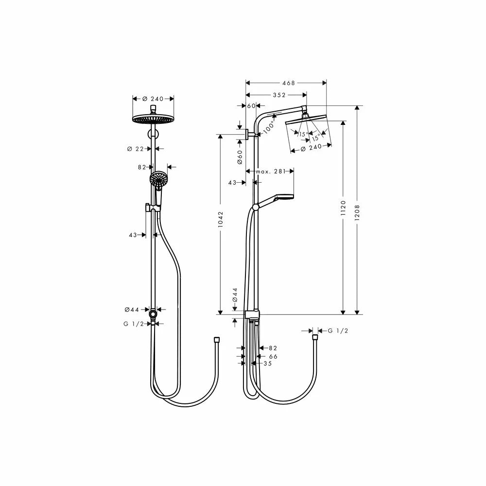 Sistem dus Hansgrohe Crometta s 240 , reno eco smart 1 jet
