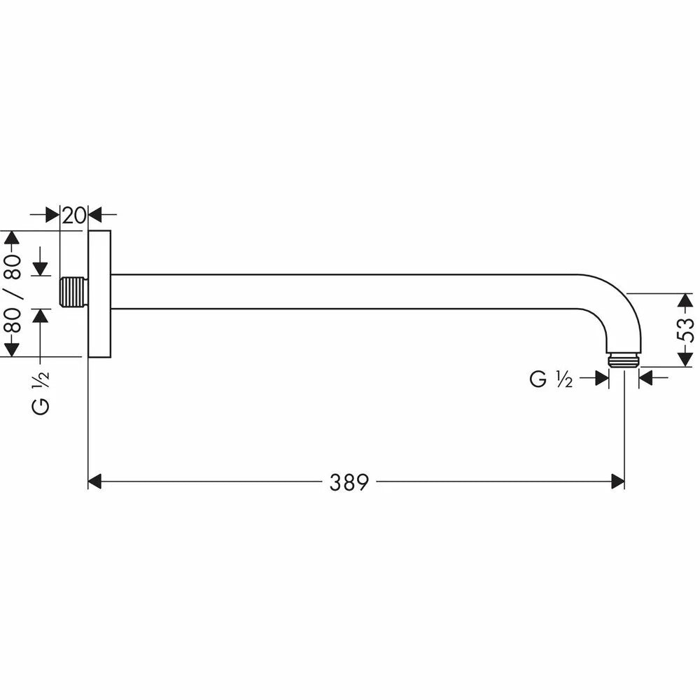 Brat Hansgrohe dus e 389 mm