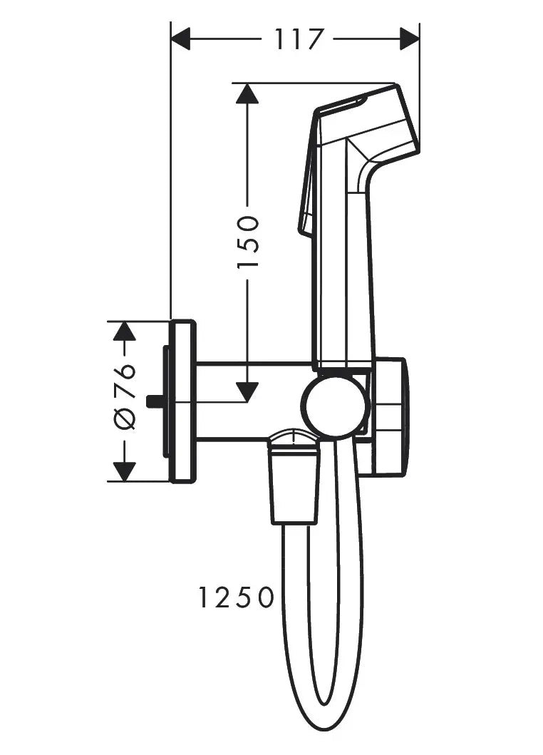 Set Hansgrohe dus incastrat igiena intima s cu mixaj, suport dus, furtun 1, 25M, brushed bronze ( necesita corp incastrat 29235180), necesita corp ingropat, 1 jet