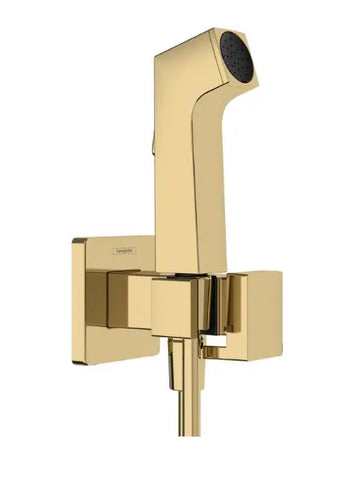 Set Hansgrohe dus incastrat igiena intima e cu mixaj, suport dus, furtun 1, 25M, polished gold optic ( necesita corp incastrat 29235180), crom lucios