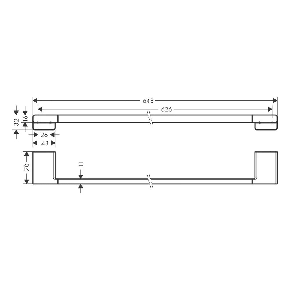 Suport prosop bara Hansgrohe Addstoris 648MM, crom