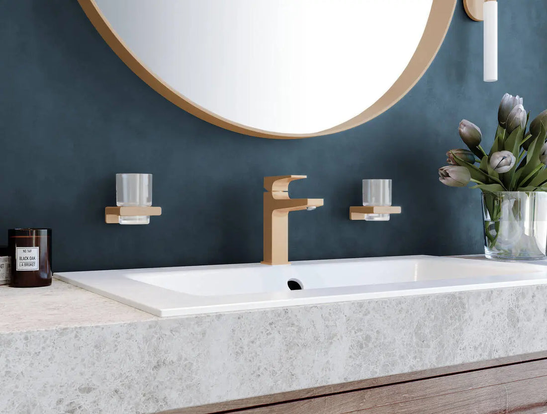 Pahar cu suport Hansgrohe Addstoris brushed bronze