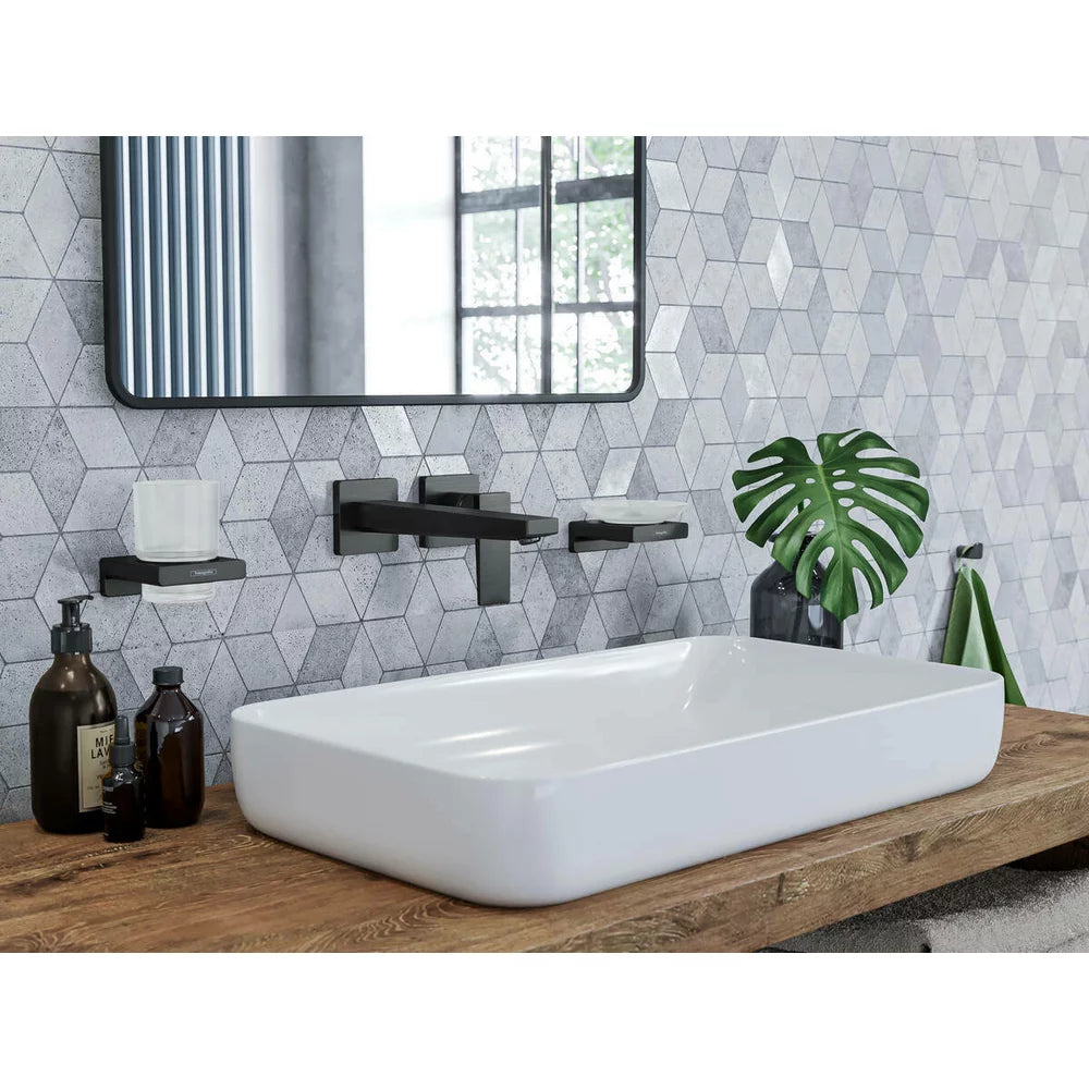 Pahar cu suport Hansgrohe Addstoris negru mat