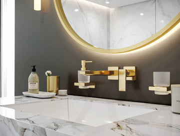 Pahar cu suport addstoris, Hansgrohe polished gold optic, auriu lucios