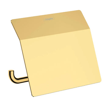Suport hartie igienica cu aparatoare addstoris, Hansgrohe  polished gold optic, auriu lucios