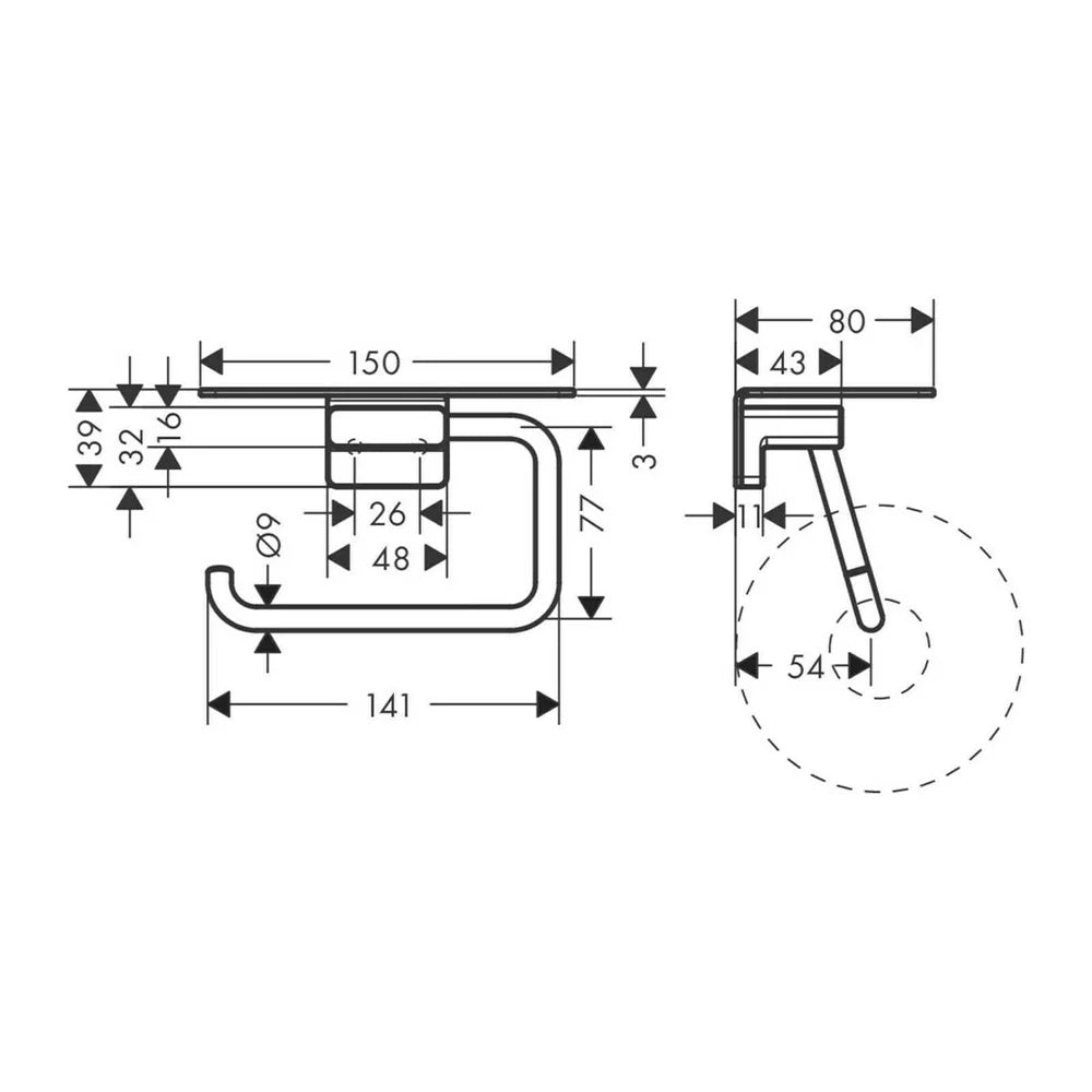 Suport hartie igienica Hansgrohe Addstoris cu etajera, brushed bronze