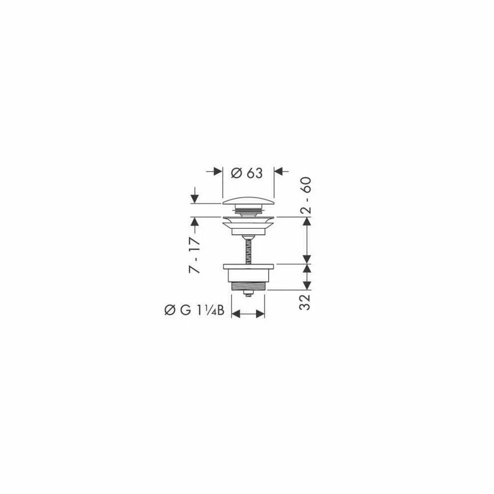 VENTIL POP-UP 1 1/4 " CROM CAL. I