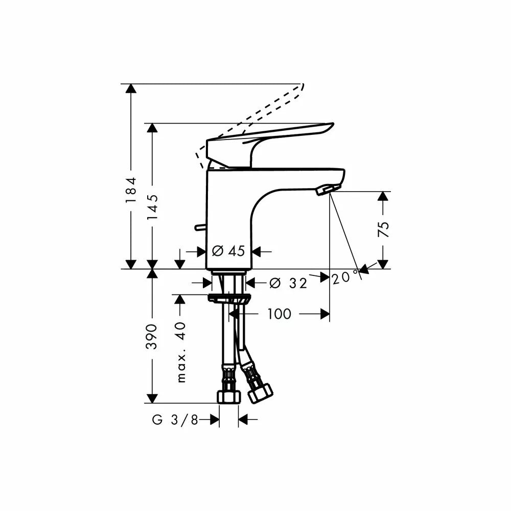Baterie lavoar Hansgrohe Logis E 70