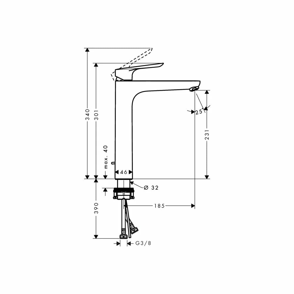 Baterie lavoar inalta Hansgrohe Logis E 230